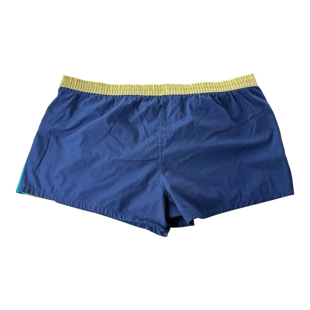 Vintage Ocean Delight Men's XL Blue Colorblock Swim Trunks Short Shorts